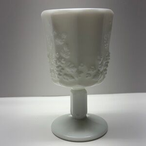 VTG Westmoreland Milk Glass Paneled Grape Wine Goblet